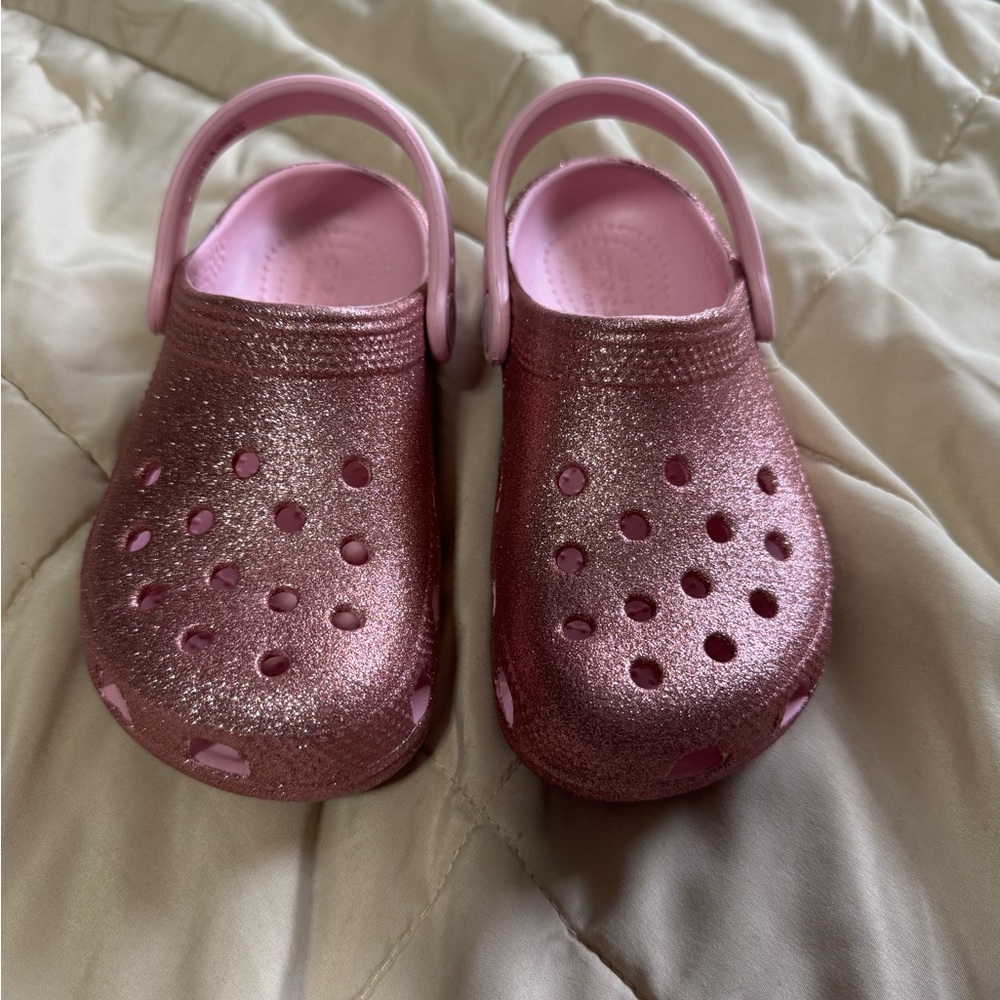 Sparkly Pink Kids Crocs - new, never worn